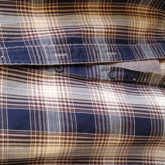 Women's G.H. Bass & Co. tan navy lightweight flannel size Small - Picture 5 of 7